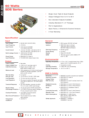 SDS60UT00 Datasheet PDF XP Power Limited