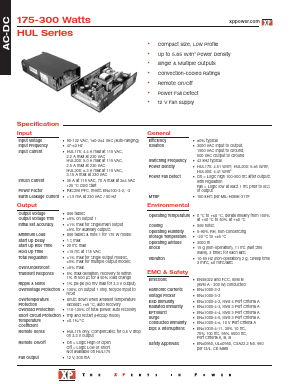 HUL300-18 Datasheet PDF XP Power Limited
