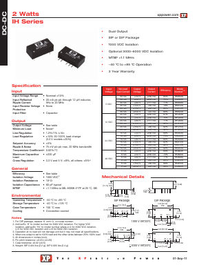 IH0505S Datasheet PDF XP Power Limited