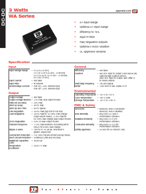 WA105XU Datasheet PDF XP Power Limited