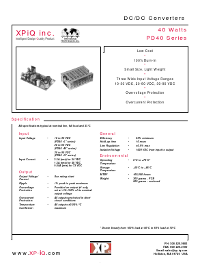 PD40-10 Datasheet PDF XP Power Limited