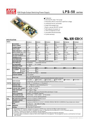 LPS-100-5 Datasheet PDF XP Power Limited