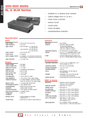 SLM600PS24-E Datasheet PDF XP Power Limited