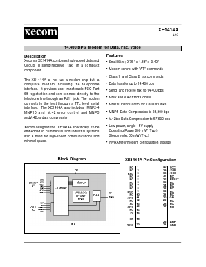 XE1414A Datasheet PDF Xecom