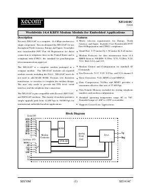 XE1414C-ITR Datasheet PDF Xecom