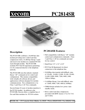 PC2814SR Datasheet PDF Xecom