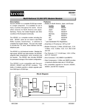 XE3301F Datasheet PDF Xecom