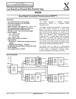 X9258 Datasheet PDF Xicor -> Intersil