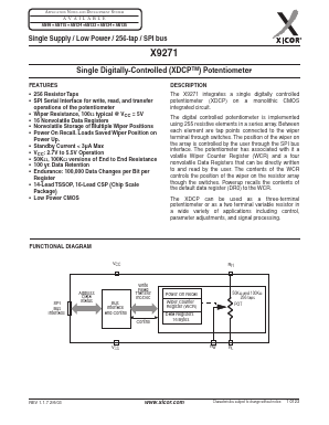 X9271 Datasheet PDF Xicor -> Intersil