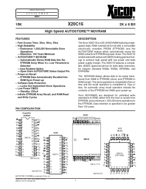 X20C16E-35 Datasheet PDF Xicor -> Intersil