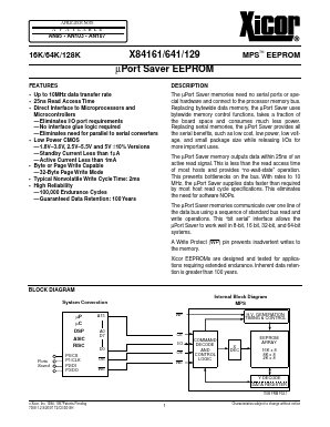 X84129S14I-2.5 Datasheet PDF Xicor -> Intersil
