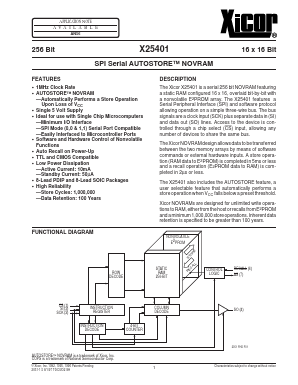 X25401PI Datasheet PDF Xicor -> Intersil