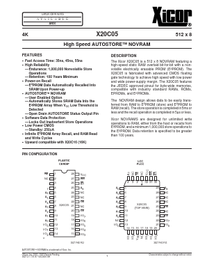 X20C05EI-45 Datasheet PDF Xicor -> Intersil