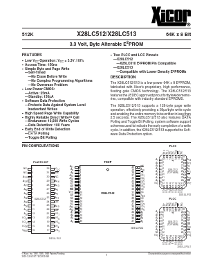 X28LC513JI-20 Datasheet PDF Xicor -> Intersil