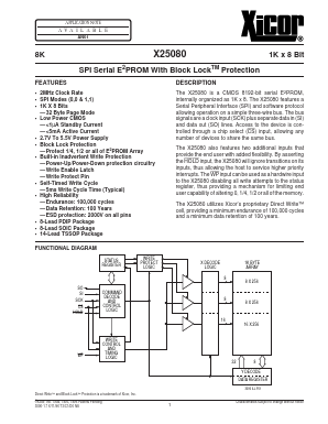 X25080P-2.7 Datasheet PDF Xicor -> Intersil