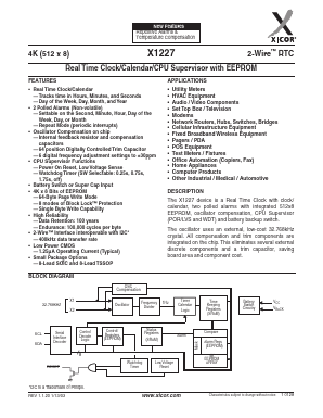 X1227 Datasheet PDF Xicor -> Intersil