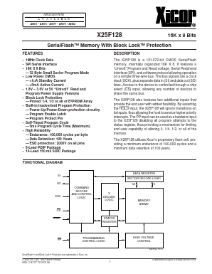 X25F128 Datasheet PDF Xicor -> Intersil