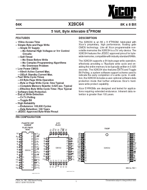 X28C64F-25 Datasheet PDF Xicor -> Intersil