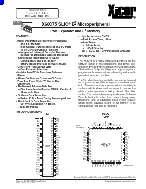 X68C75JI Datasheet PDF Xicor -> Intersil