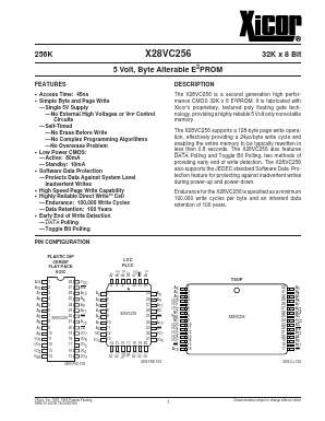 X28VC256P-70 Datasheet PDF Xicor -> Intersil