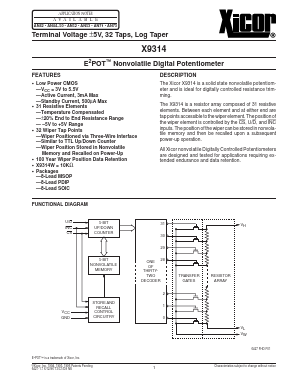 X9314WP Datasheet PDF Xicor -> Intersil