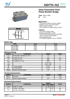 MD75S-M2 Datasheet PDF Yangzhou yangjie electronic co., Ltd