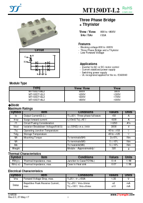 MT150DT-L2 Datasheet PDF Yangzhou yangjie electronic co., Ltd