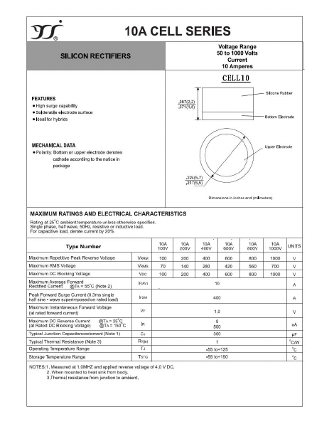 10A Datasheet PDF Yangzhou yangjie electronic co., Ltd