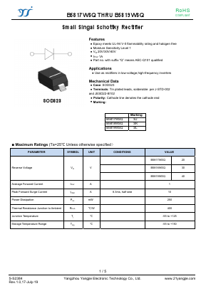 B5818WSQ Datasheet PDF Yangzhou yangjie electronic co., Ltd