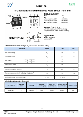 YJQ2012A Datasheet PDF Yangzhou yangjie electronic co., Ltd