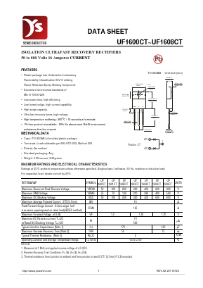 UF1604CT Datasheet PDF Yea Shin Technology Co., Ltd
