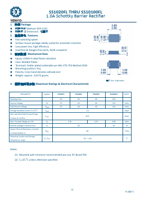 SS1020FL Datasheet PDF YENYO TECHNOLOGY Co., Ltd