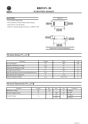 RB551V-30 Datasheet PDF YENYO TECHNOLOGY Co., Ltd