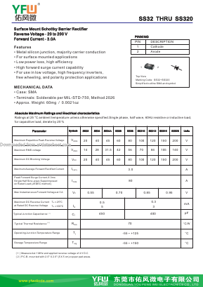 SS312 Datasheet PDF DONGGUAN YOU FENG WEI ELECTRONICS CO., LTD