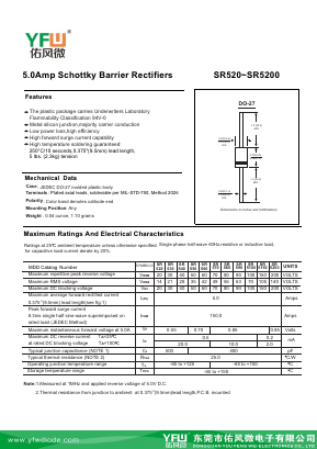 SR520 Datasheet PDF DONGGUAN YOU FENG WEI ELECTRONICS CO., LTD