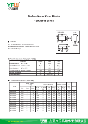 1SMA59-B Datasheet PDF DONGGUAN YOU FENG WEI ELECTRONICS CO., LTD