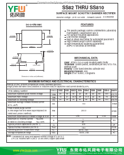 SS82-SMC Datasheet PDF DONGGUAN YOU FENG WEI ELECTRONICS CO., LTD