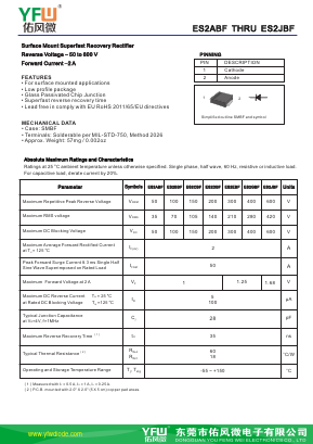 ES2CBF Datasheet PDF DONGGUAN YOU FENG WEI ELECTRONICS CO., LTD