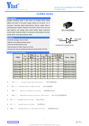 SS12SMA Datasheet PDF Shanghai Yint Electronic Co., Ltd.