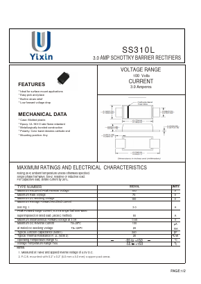 SS310L Datasheet PDF Shenzhen Yixinwei Technology Co., Ltd.