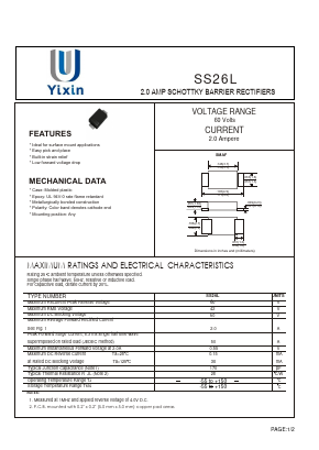 SS26L Datasheet PDF Shenzhen Yixinwei Technology Co., Ltd.