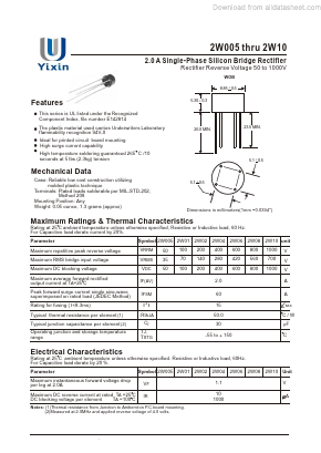 2W01 Datasheet PDF Shenzhen Yixinwei Technology Co., Ltd.