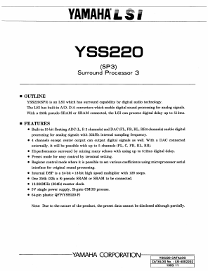 YSS220 Datasheet PDF Yamaha Corporation