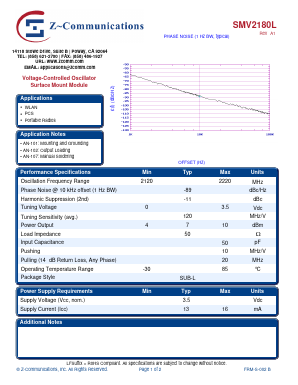 SMV2180L Datasheet PDF Z-Communications, Inc