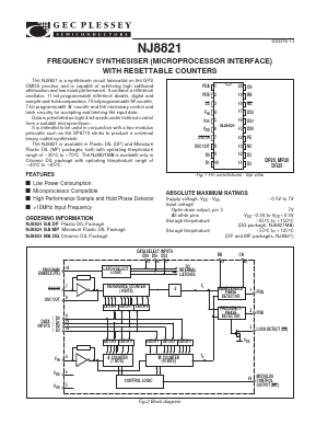 NJ8821BA Datasheet PDF Zarlink Semiconductor Inc