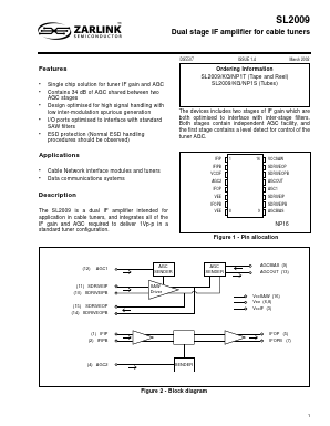 SL2009NP1S Datasheet PDF Zarlink Semiconductor Inc
