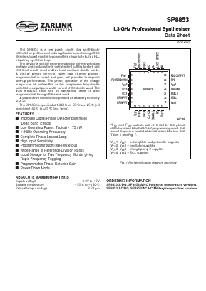 SP8853 Datasheet PDF Zarlink Semiconductor Inc