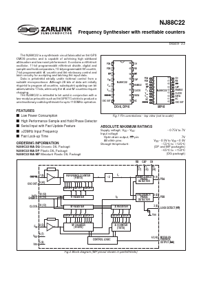 NJ88C22MADP Datasheet PDF Zarlink Semiconductor Inc