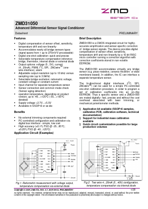 ZMD31050 Datasheet PDF Zentrum Mikroelektronik Dresden AG