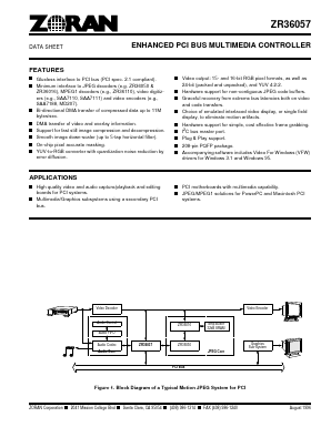 ZR36057PQC Datasheet PDF Zoran Corporation